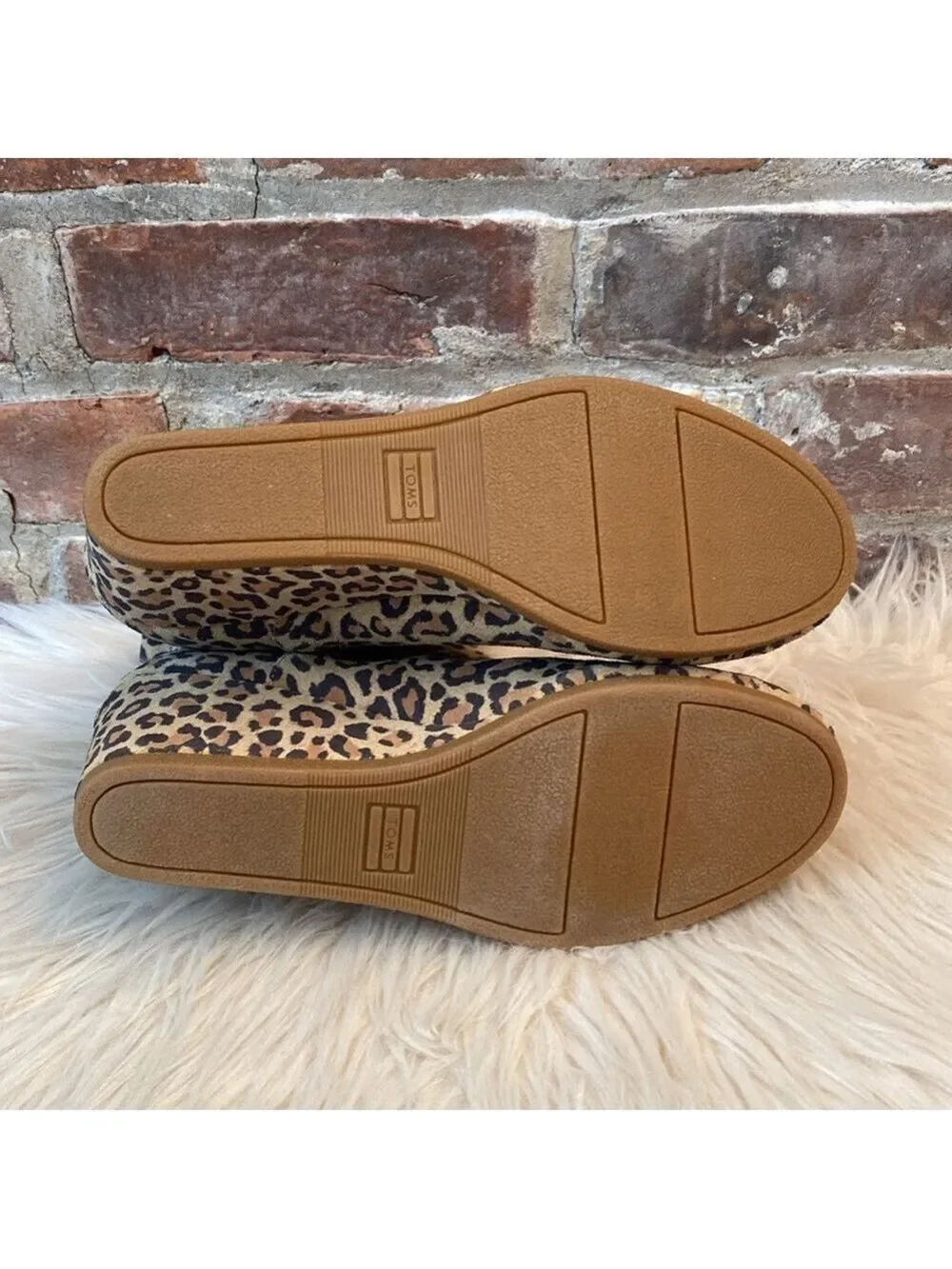 Toms Leopard Animal Print Kelsey Wedge Booties, Size 9.5